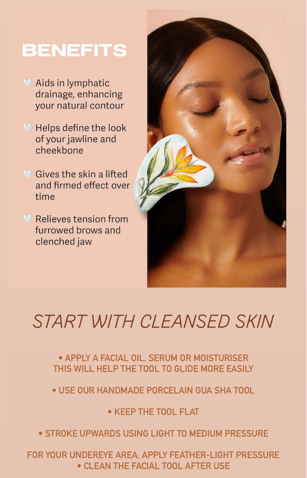Speckled porcelain Gua Sha Facial Tool
