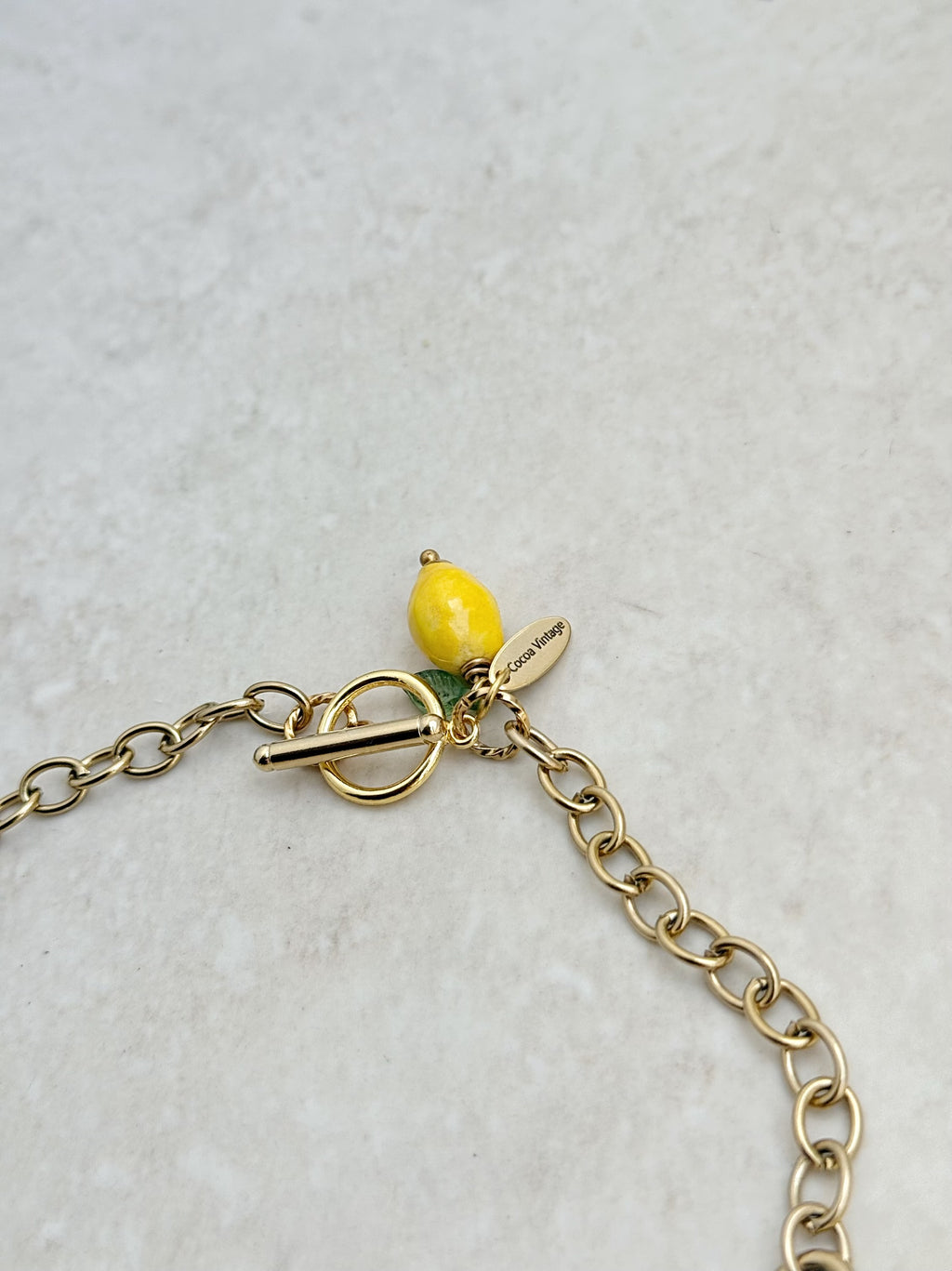 Ceramic lemon drop necklace