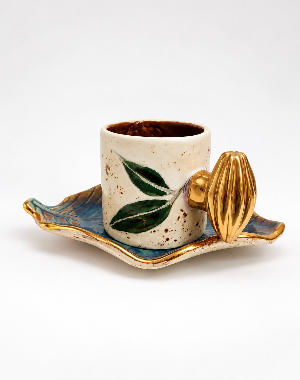 The Gilded Cacao Demitasse mug set ( Pre order includes one mug and saucer )