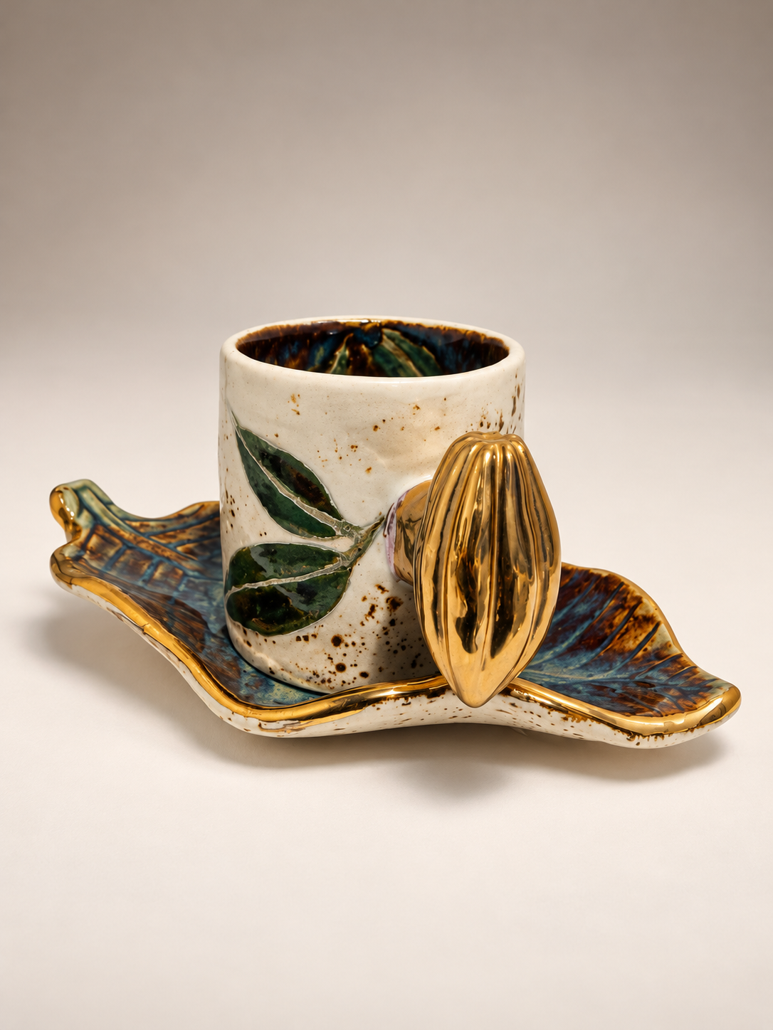 The Gilded Cacao Demitasse mug set ( Pre order includes one mug and saucer )