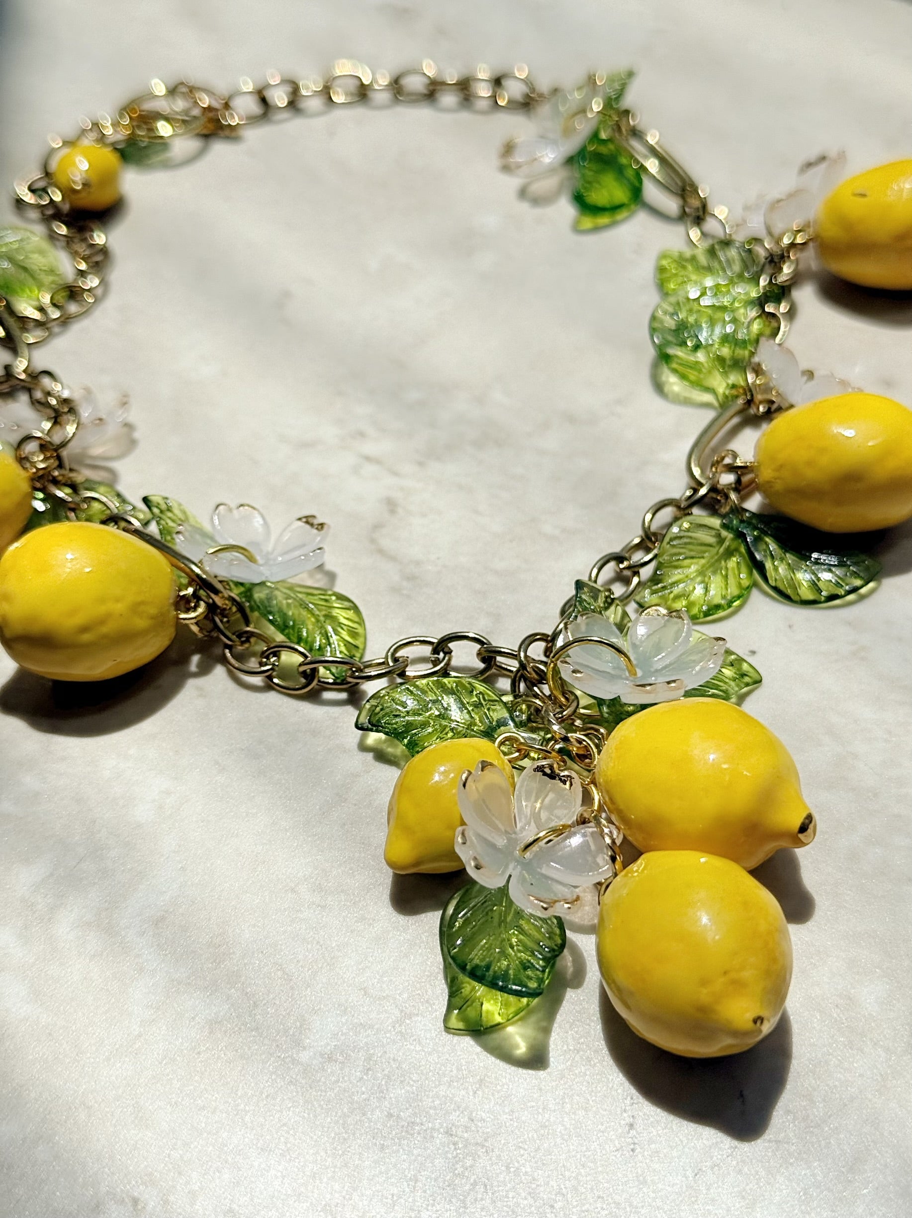 Ceramic lemon drop necklace