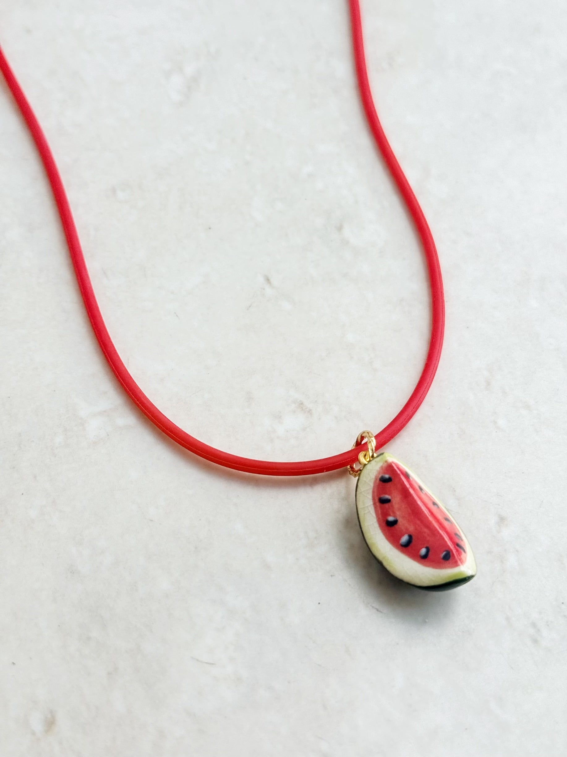 Summer Watermelon Charm Necklace