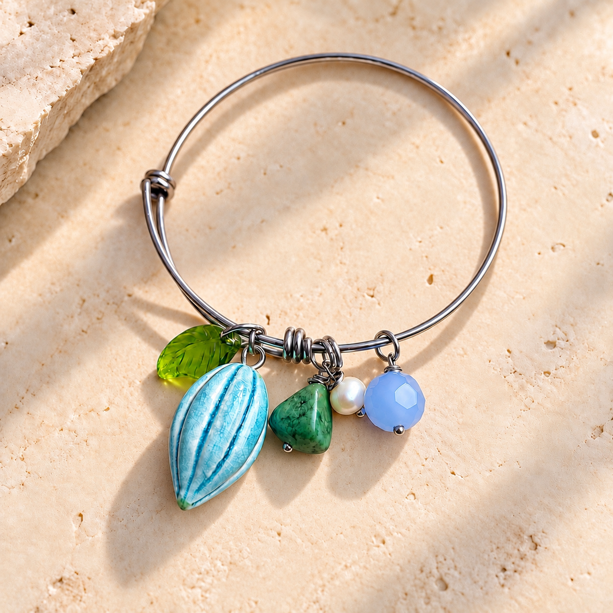 Coastal blue charm bracelet