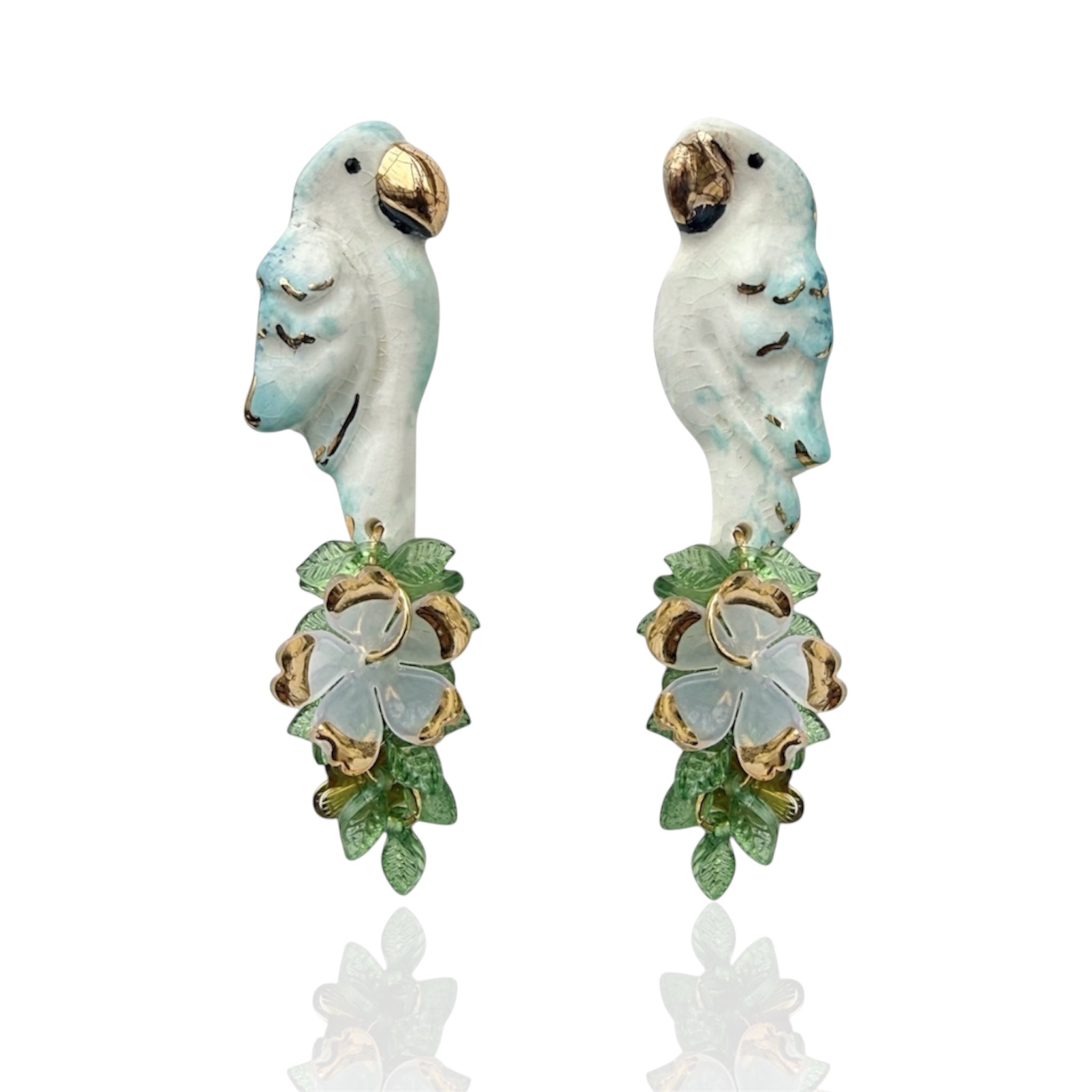 White Parrots in the Garden