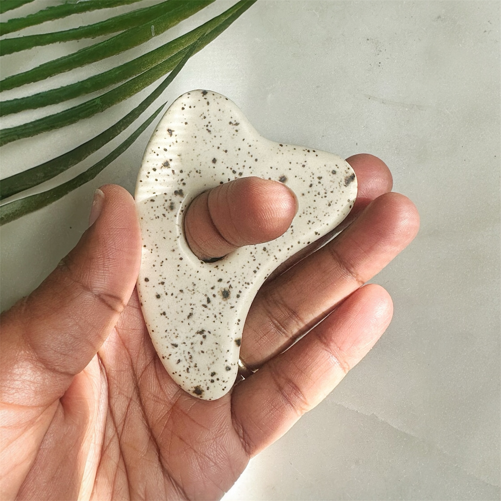 Speckled porcelain Gua Sha Facial Tool