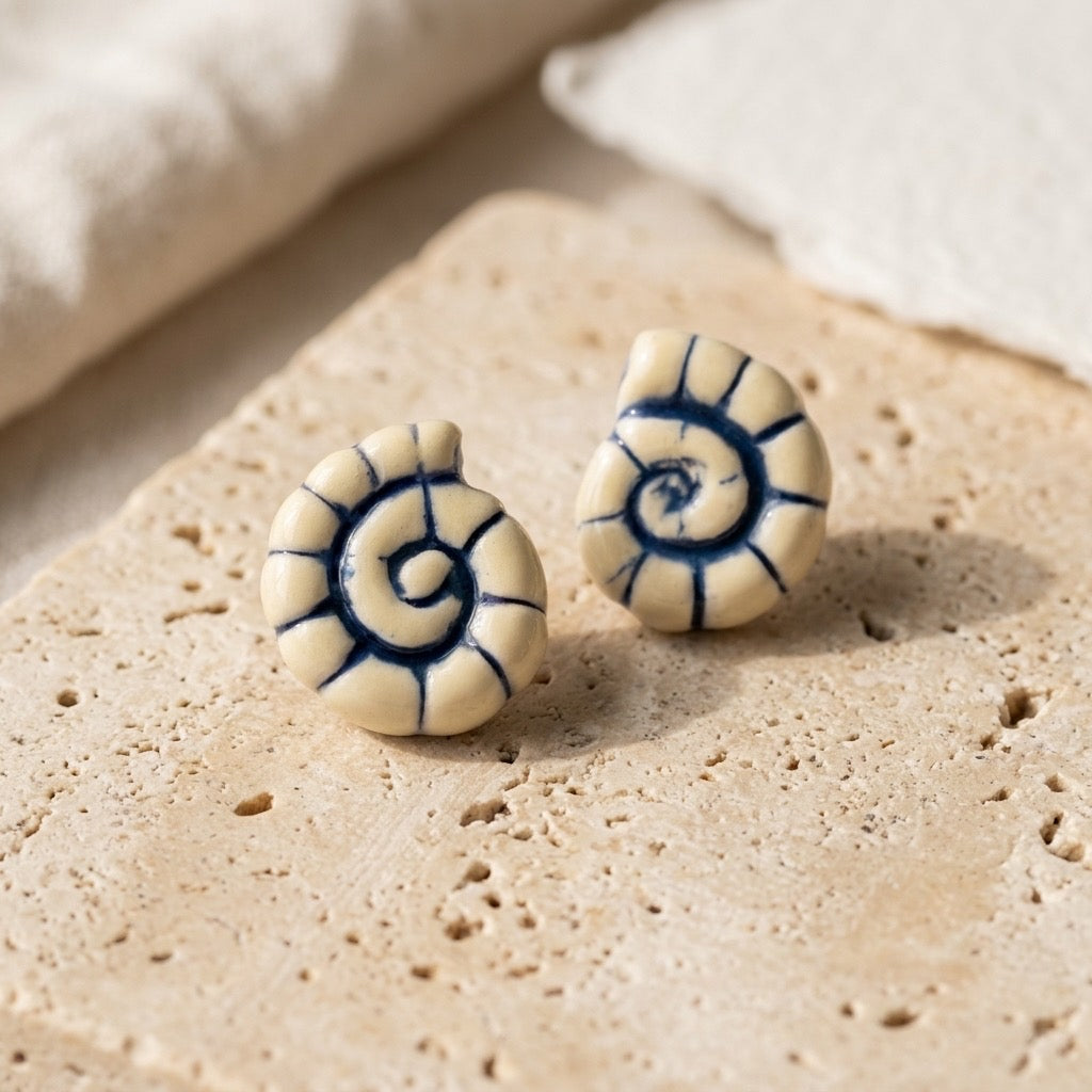 Spiral Seashell Studs