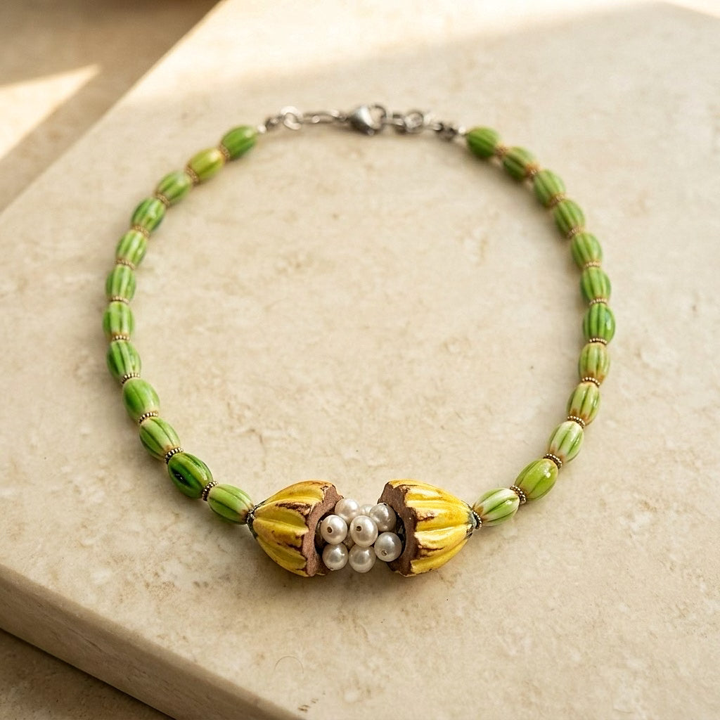 Lime Grove beaded necklace