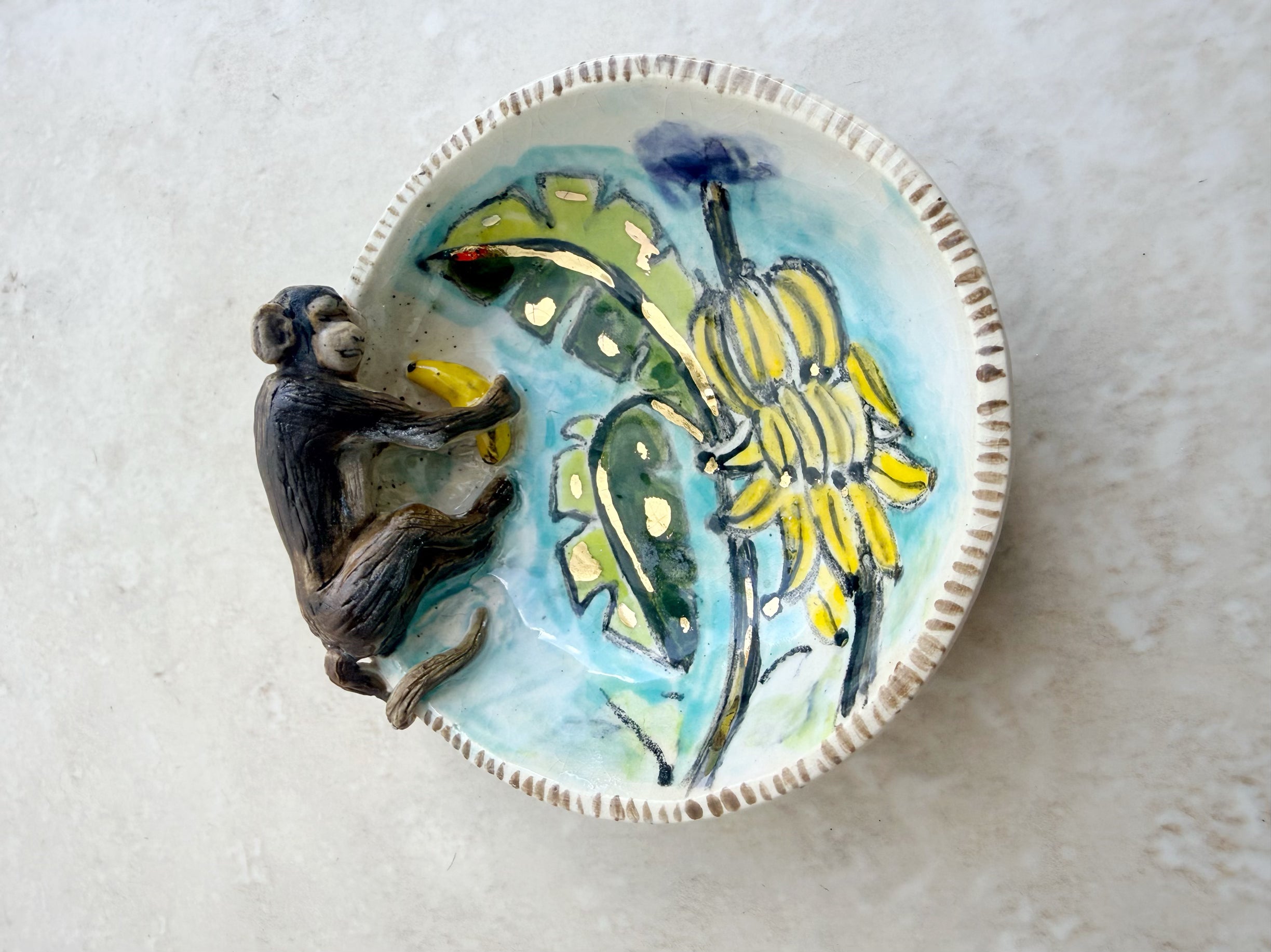 Sleeping Monkey Ring Dish ( seconds sale )